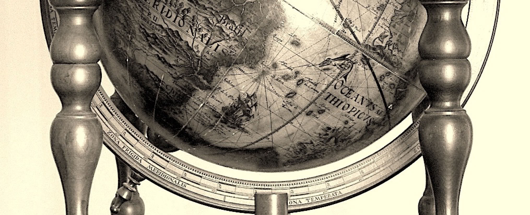 Globus mit der Derstallung des atlantischen Ozeans